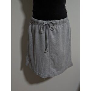 Maternity Announcements Gray Drawstring Mini Skirt Womens Small